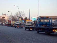 Empresas de reboques estiveram em protesto