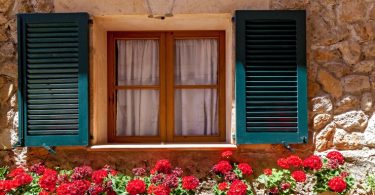 Janela Com Persianas Abertas E Vasos De Flores Desabrochando Janela Com Flores 463270 927