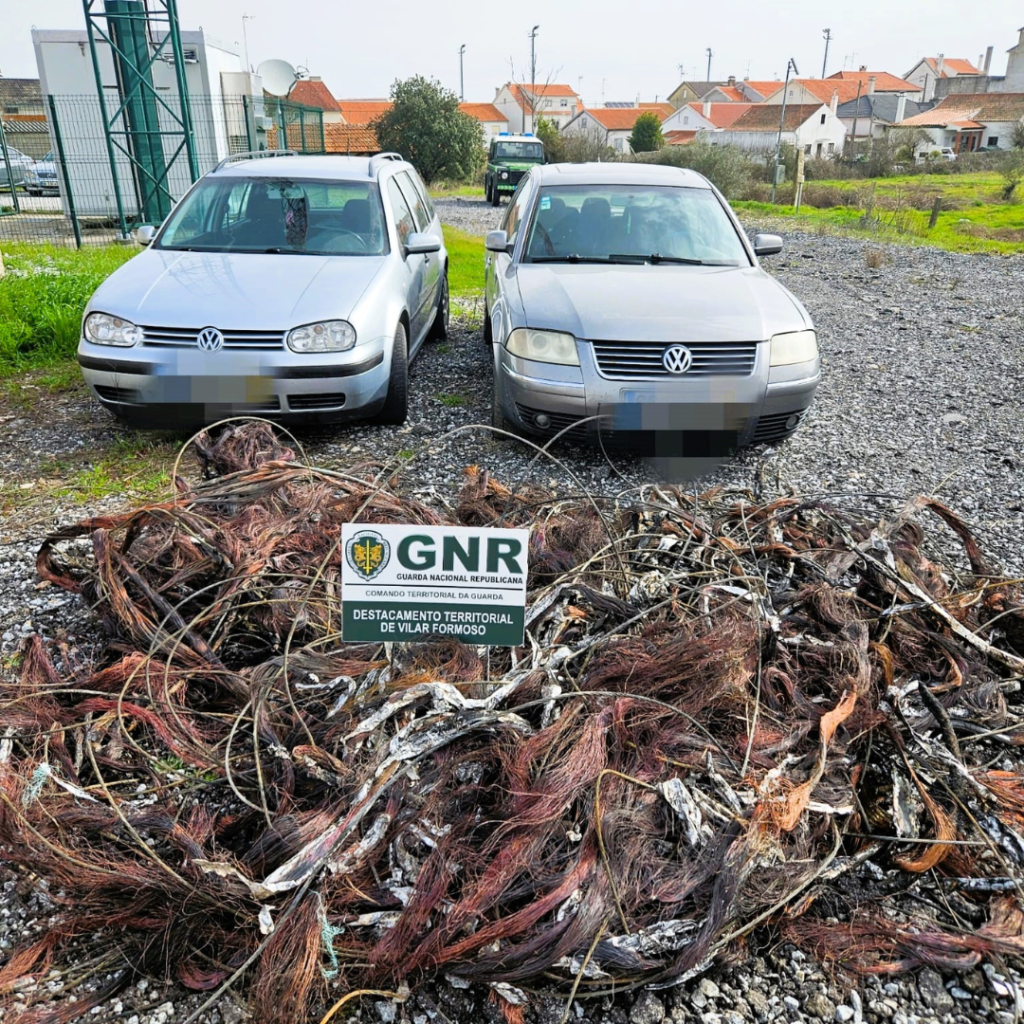 GNR apreende 548 quilos de cobre furtado e detém duas mulheres em Castelo Mendo (Almeida)