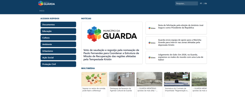 Câmara da Guarda disponibiliza site temporário