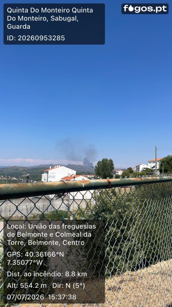 Incêndio lavra na Bendada (Sabugal)